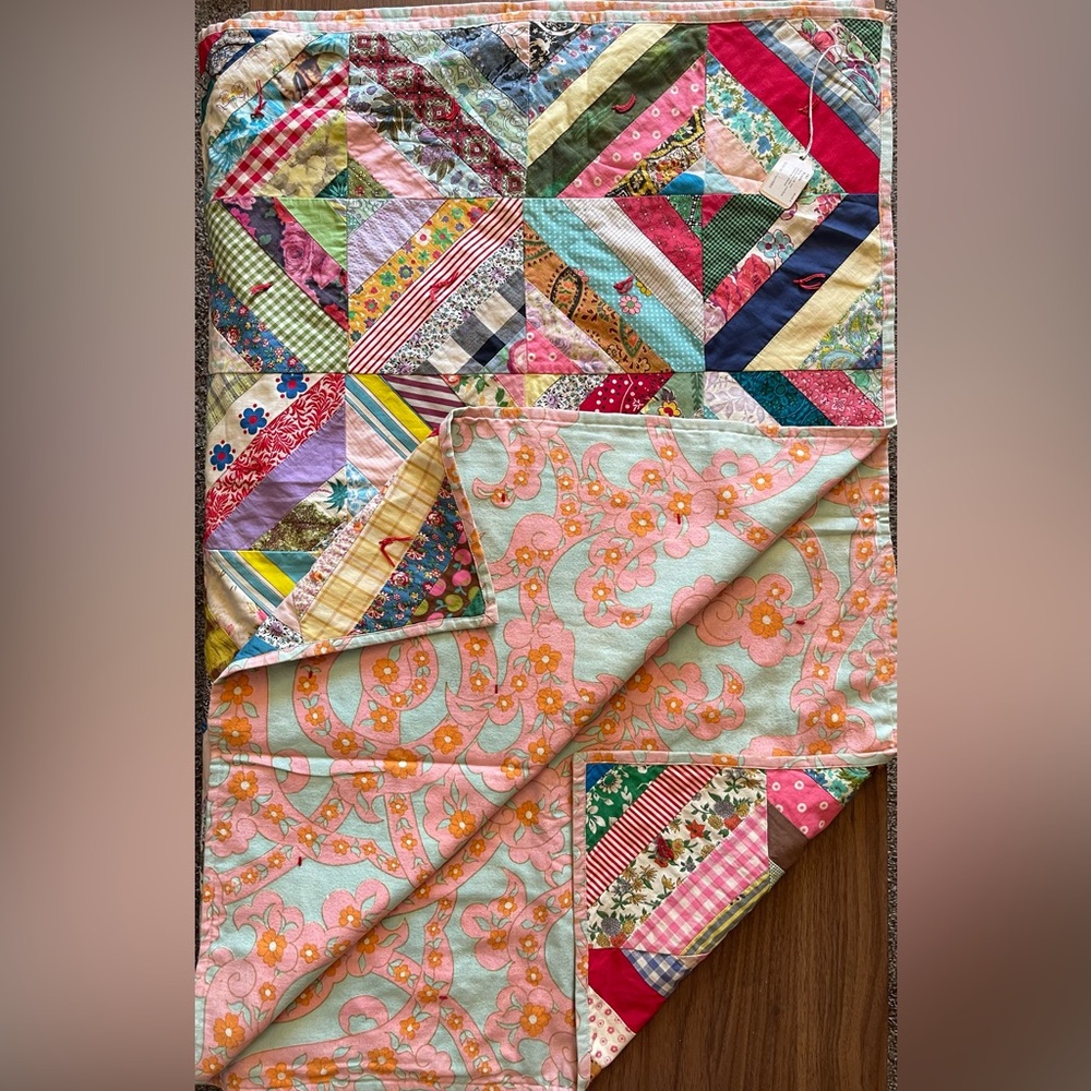 Vintage Beautiful Handmade Baby Quilt